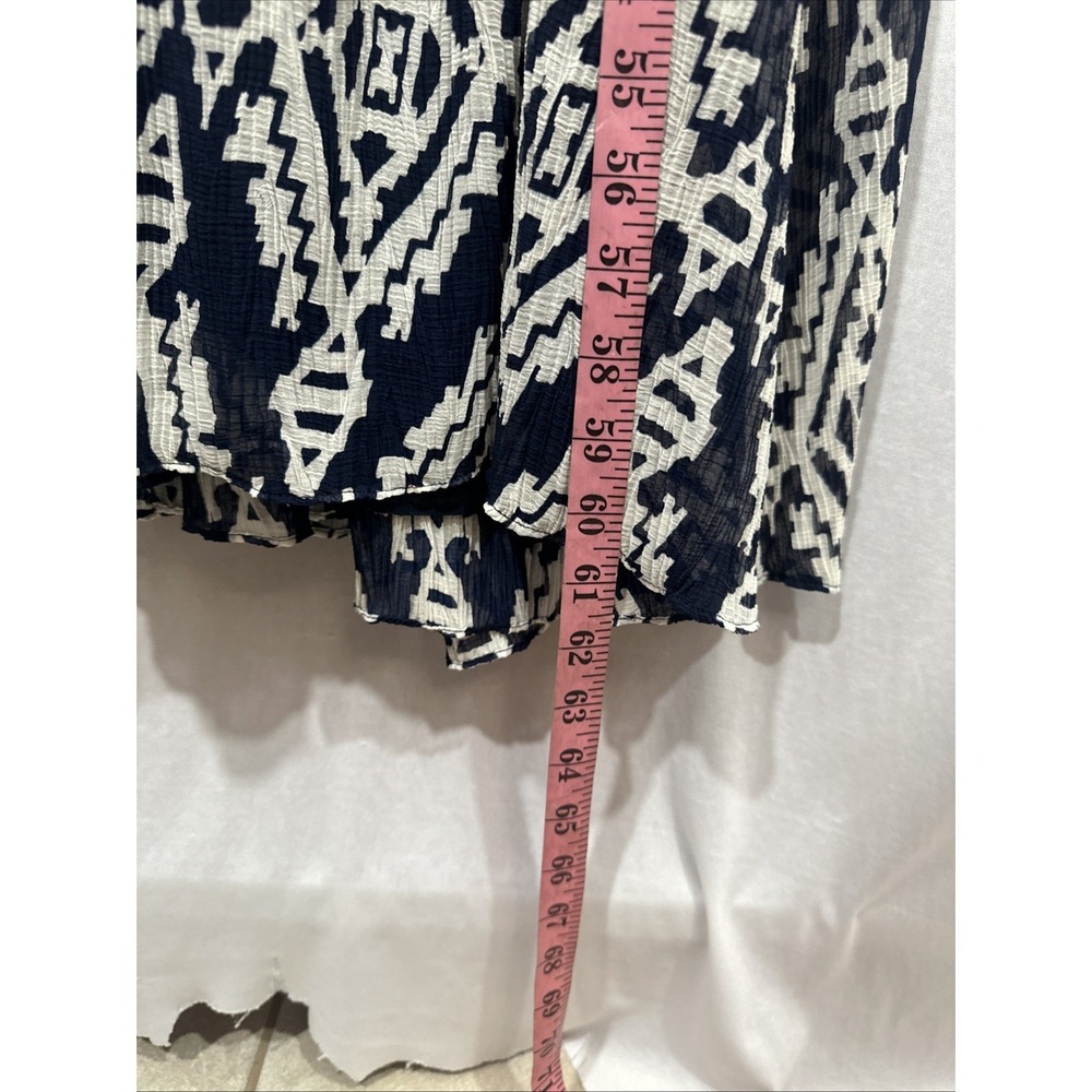 NEW $598 TORY BURCH [ XL ] Katherine Cold Shoulder Pleat Wrap Dress Navy J2198 - Picture 6 of 15